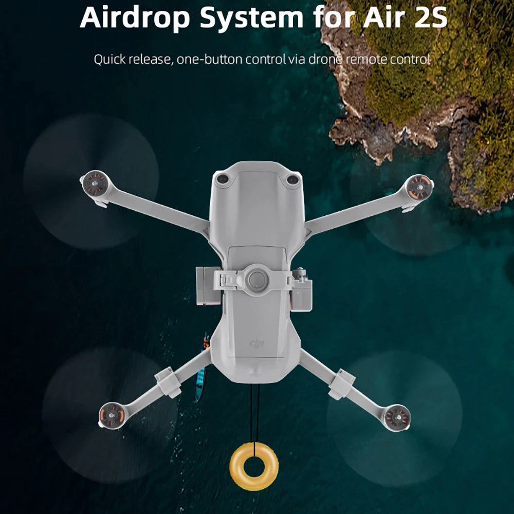 Airdrop Air Drop System for DJI Mavic Air 2/AIR 2S Drone Fishing Bait Ring Gift Deliver Life Rescue Remote Throw Thrower