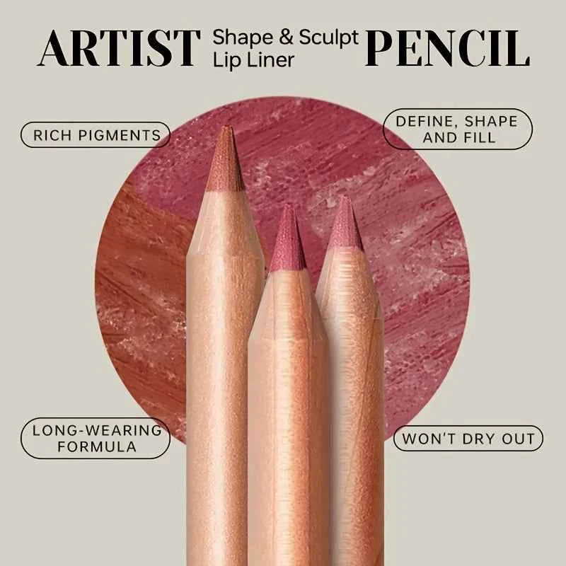 Waterproof Matte Lip Liner, Long Lasting High Pigment Lip Pencil, Smooth Precise Lip Contour for Women