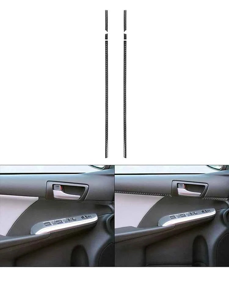 Carbon Fiber Material Black Stickers Cover Trim For Toyota Camry 2012 2013 2014 Car Interior Decorative Accessories