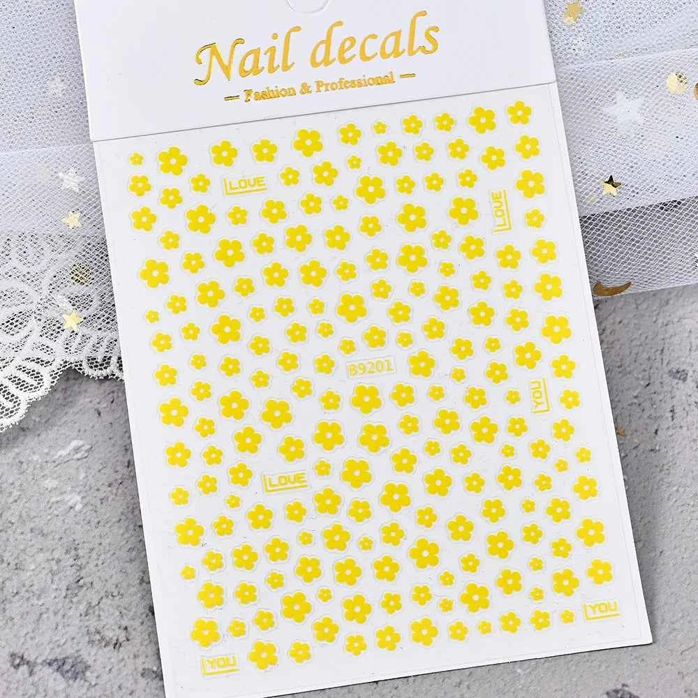 1pcs 3D White Hibiscus Flowers Nail Stickers Holographic Silver Gold Tropical Petal Slider For Nails French Manicure Decoration