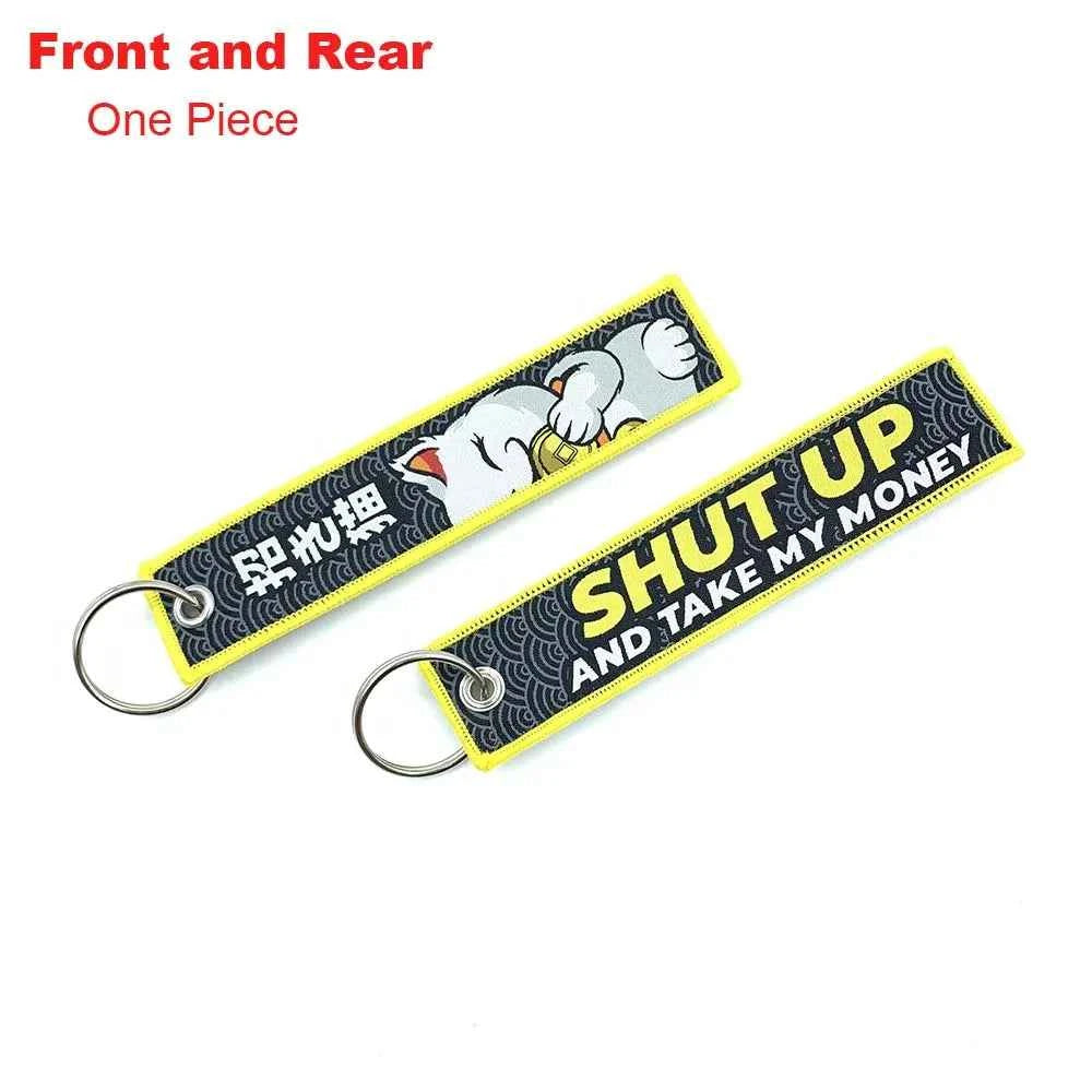JDM Racing Keyring Embroidered Nylon Fabric Keychain Moto Keychain Car Key Tags for Nos Nightkids Keychain Motorcycle Initial D