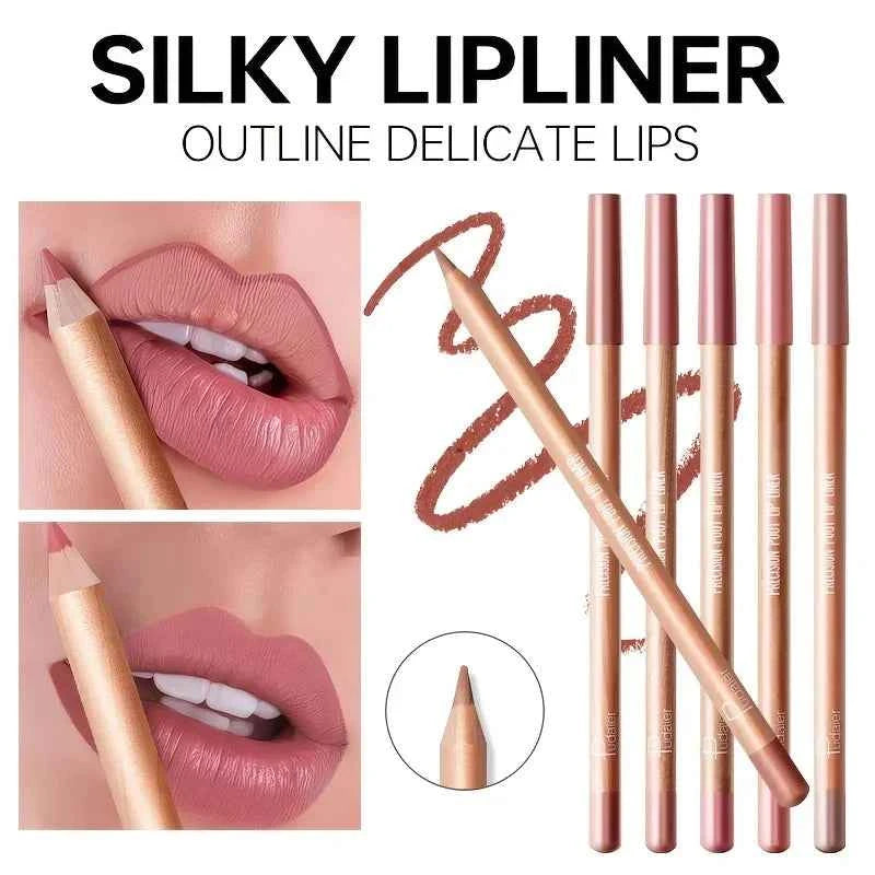 Waterproof Matte Lip Liner, Long Lasting High Pigment Lip Pencil, Smooth Precise Lip Contour for Women