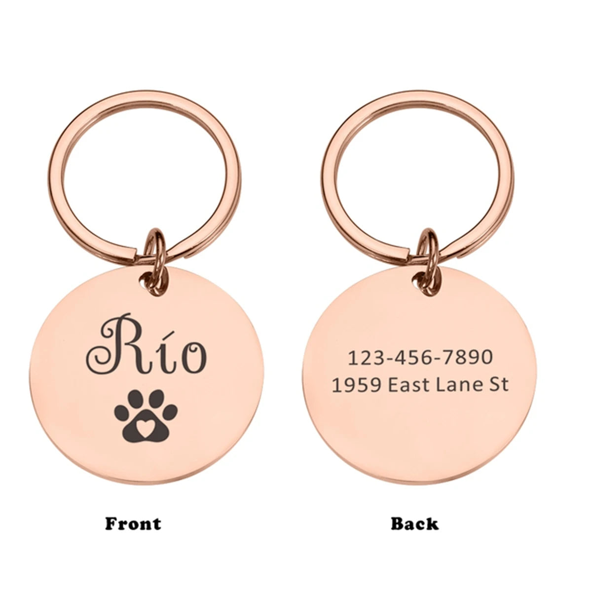 1 PC Durable Personalized Name Dog paw prints Laser Engraving Pet Nameplate Pet ID Name Collar Tag For Pets