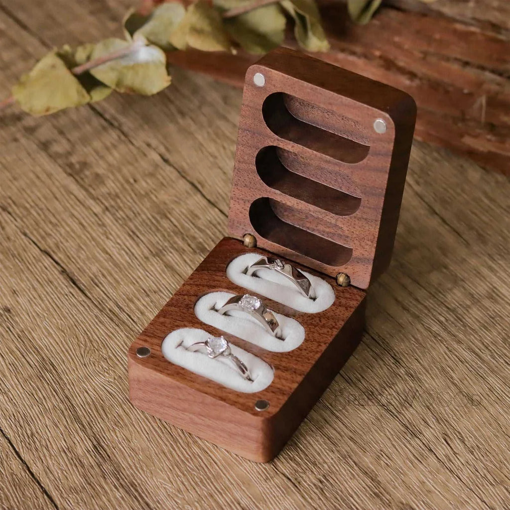 Custom Engraved Wooden Ring Box - Personalized Walnut Jewelry Holder for Engagement, Wedding, Anniversary, Proposal, and Gift St The jack market .AU The jack market .AU Jewellery & Chains $ 54 14:1052#RB604-Design 8