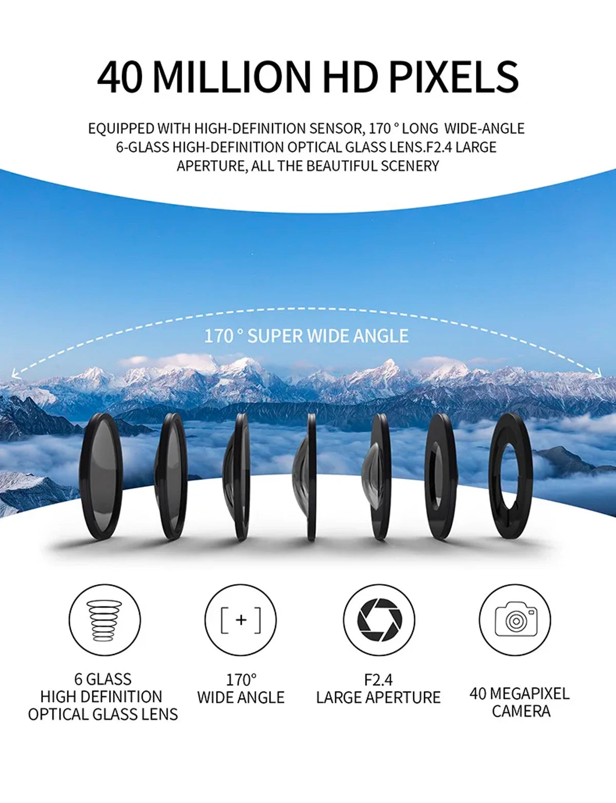 Action Camera 4K60FPS WiFi Anti-shake Action Camera With Remote Control Screen Waterproof Sport Camera drive recorder