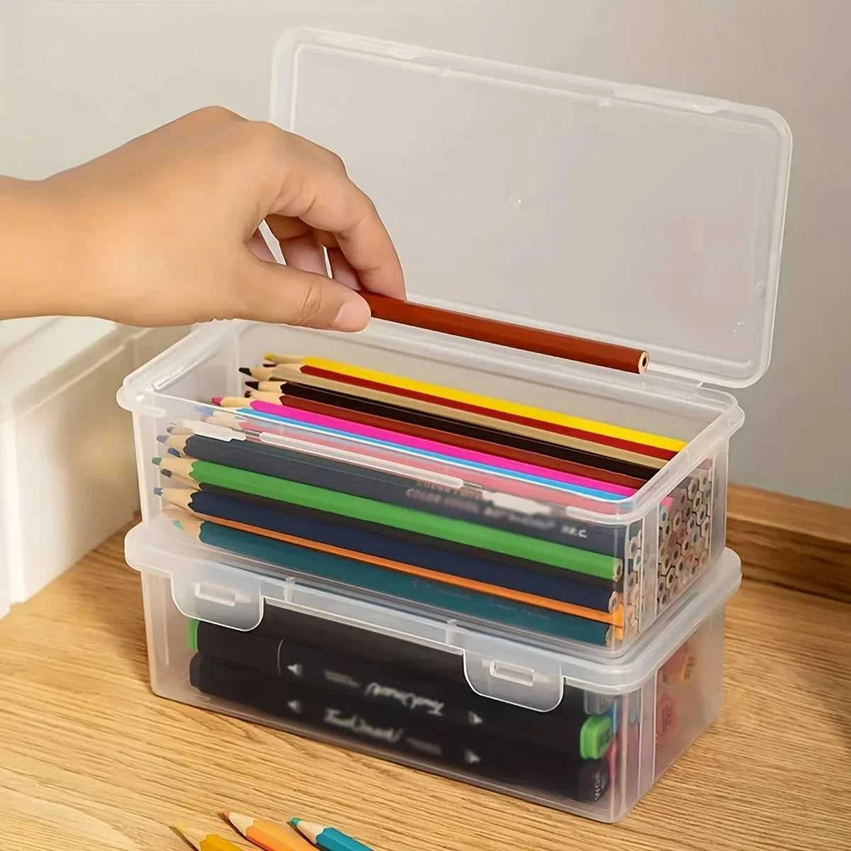 1/5pcs Transparent Plastic Storage Box To Store Small Items Toys Ornaments Jewelry Stickers Cards Organizer With Buckle DIYstuff The jack market .AU The jack market .AU Home $ 22 14:193#1pc