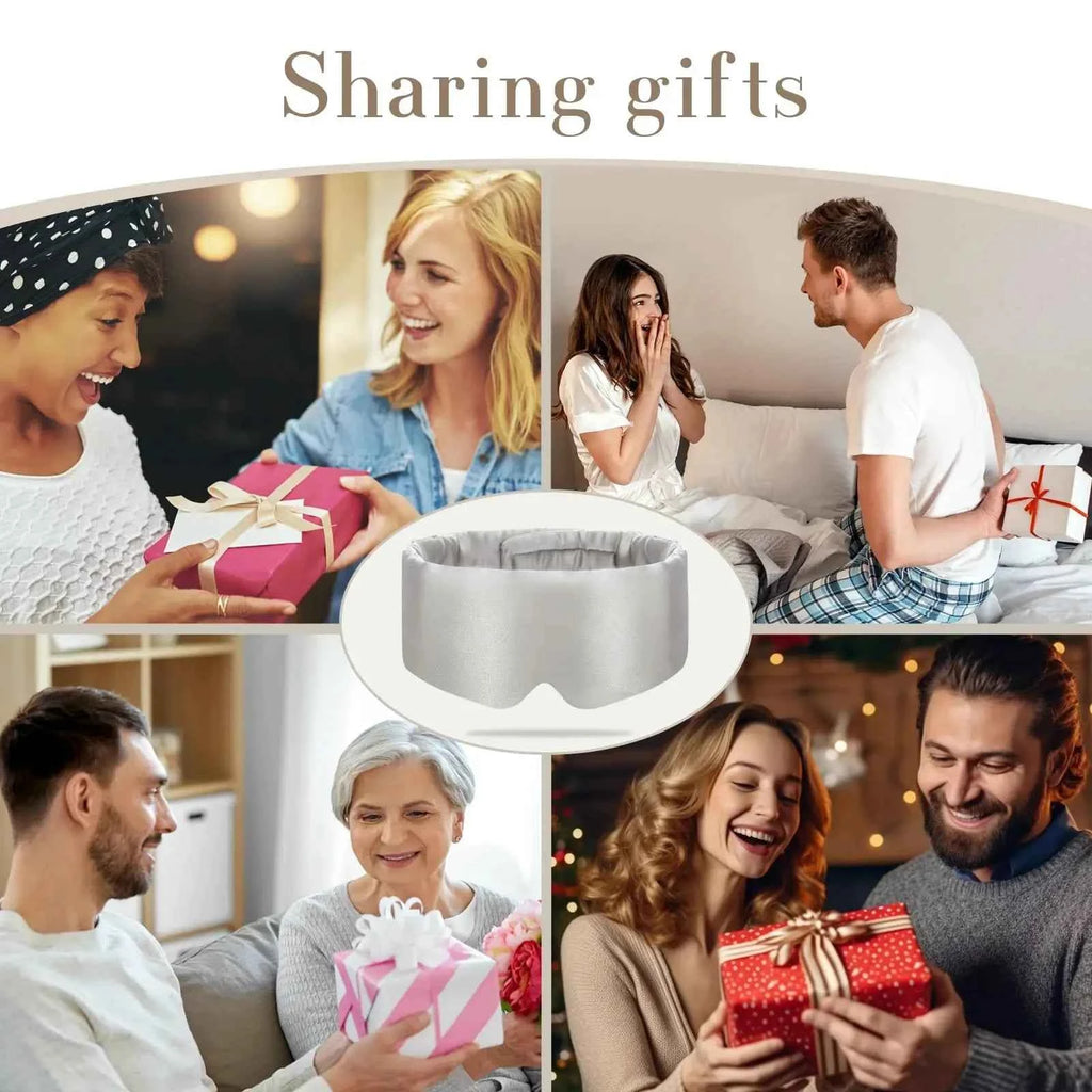 SilkDreams Adjustable Mulberry Silk Sleep Mask - Soft, Pressureless Comfort for Wrinkle-Free Eyes