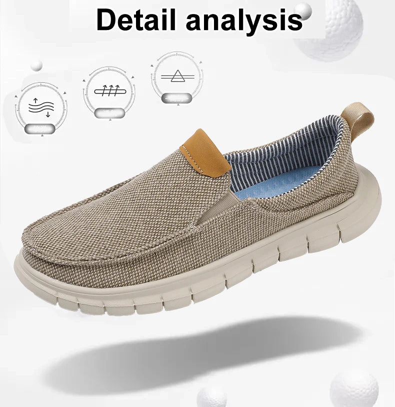 Men Casual Canvas Shoes Mens Loafers Breathable Slip on Flats Male Vulcanized Shoes Driving Shoes Plus Size 47 Walking Sneakers