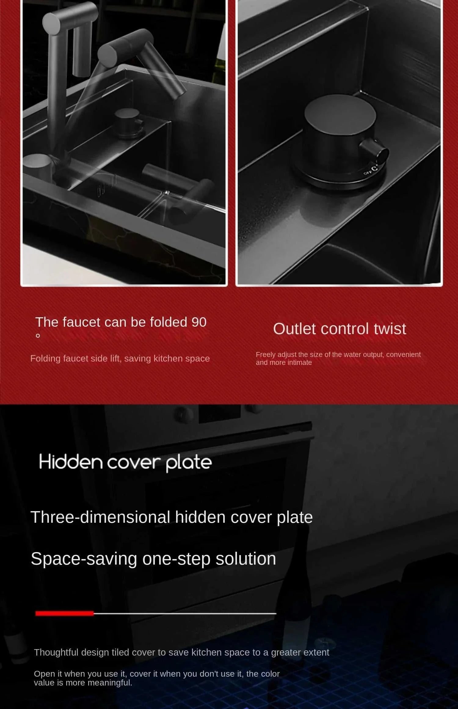 55cmx32cm 304 Nano Stainless Steel Hidden Sink Folding Faucet with Large Single Slot and Cover Plate Bar Counter Cup Washer The jack market .AU The jack market .AU Home $ 237 14:200004890#55cmx32cm;200007763:203372089