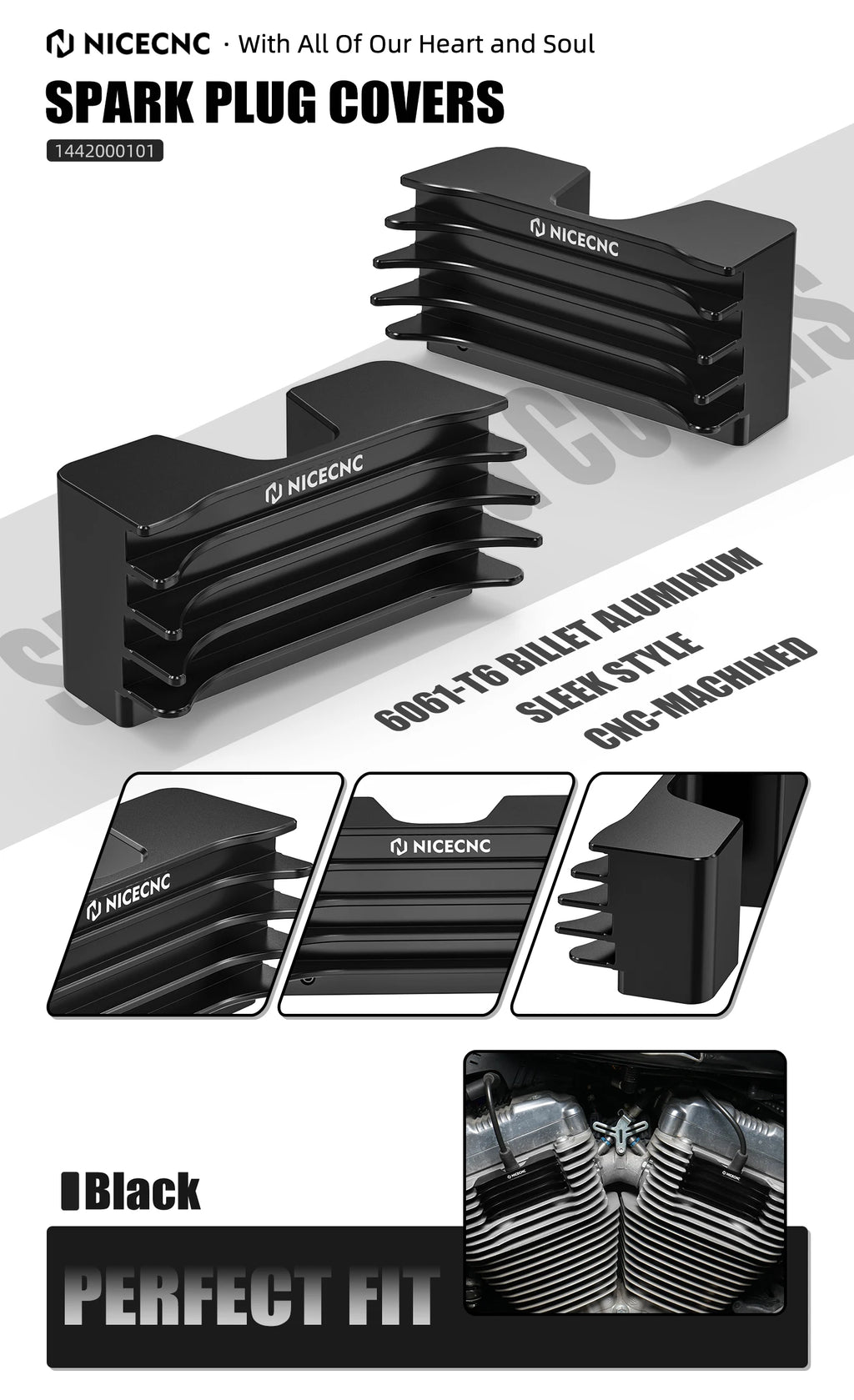 Spark Plug Decorative Covers For Harley Forty Eight XL1200X Iron 883 XL883N 2010-2022 Sportster 1200 Custom /883 Low/SuperLow