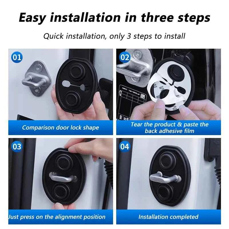 4Pcs Door Lock Buckle Cover for Car Door Buffer Cushion Anti-Scrtach Protection Cover Waterproof Door Shock Absorber