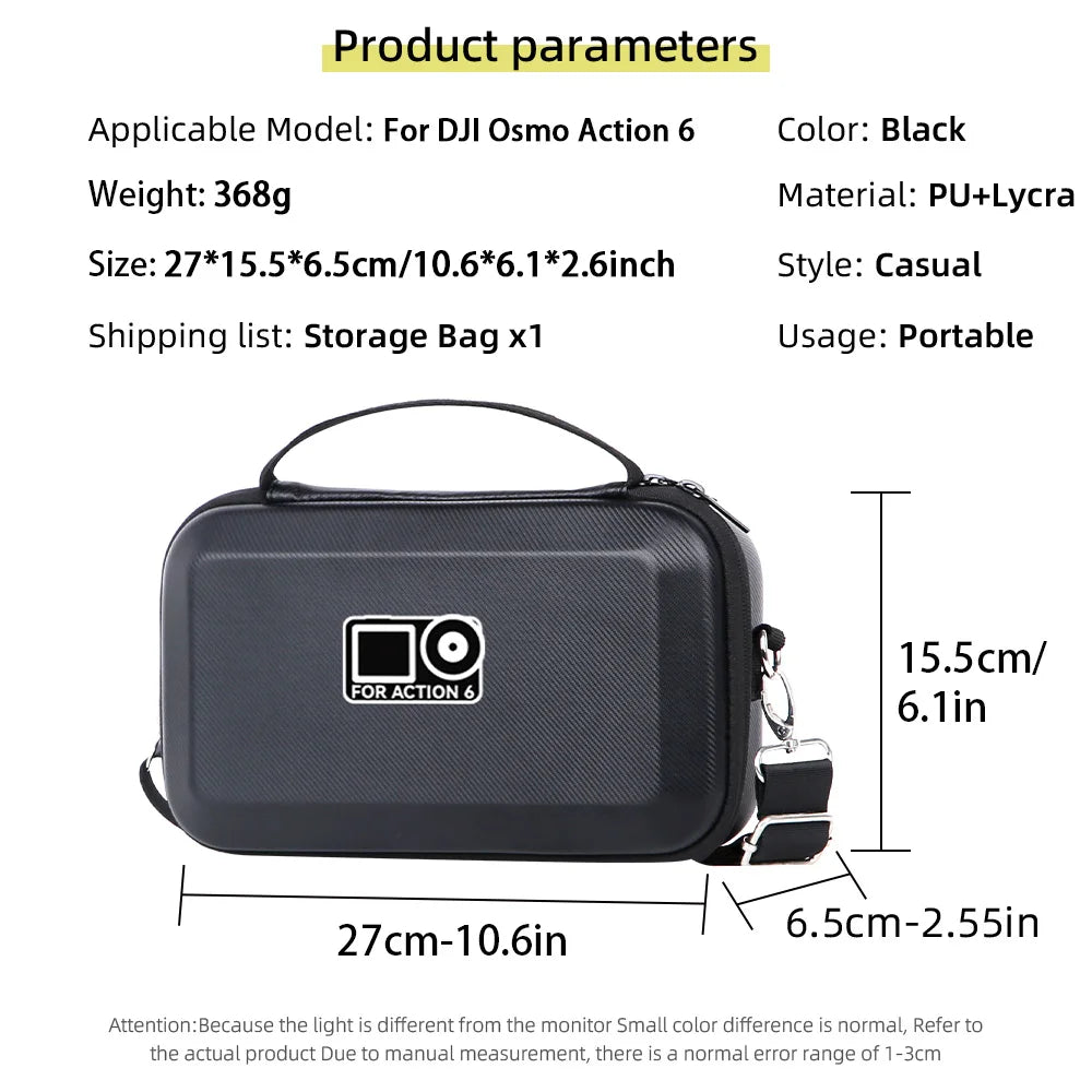 Storage Case For DJI Osmo Action 6 Portable Shoulder Bag Travel Carrying Box For DJI Action 6 Sports Camera Accessories