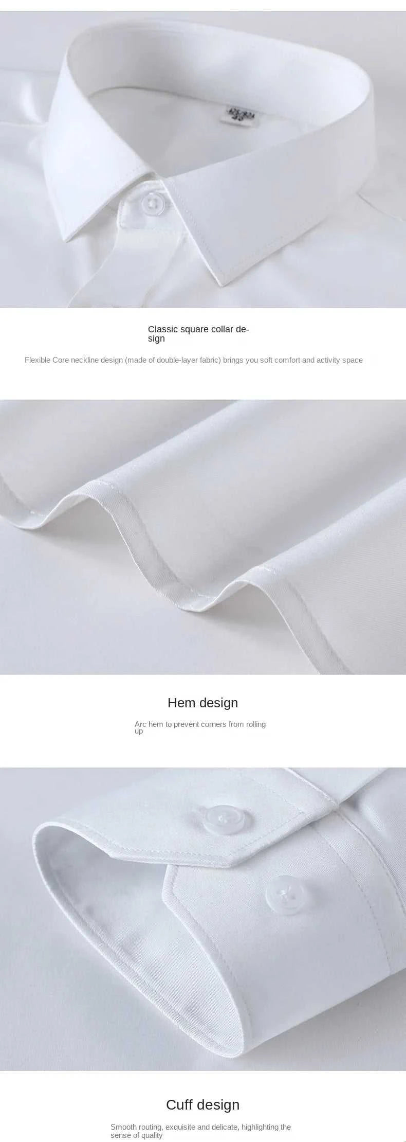 New Spring and Autumn Social Dress Ice Silk Long Sleeve Men's Shirt Business No Iron Casual Fit Pure White High Quality The jack market .AU The jack market .AU Men Fashion $ 41 14:771#21;5:100013888