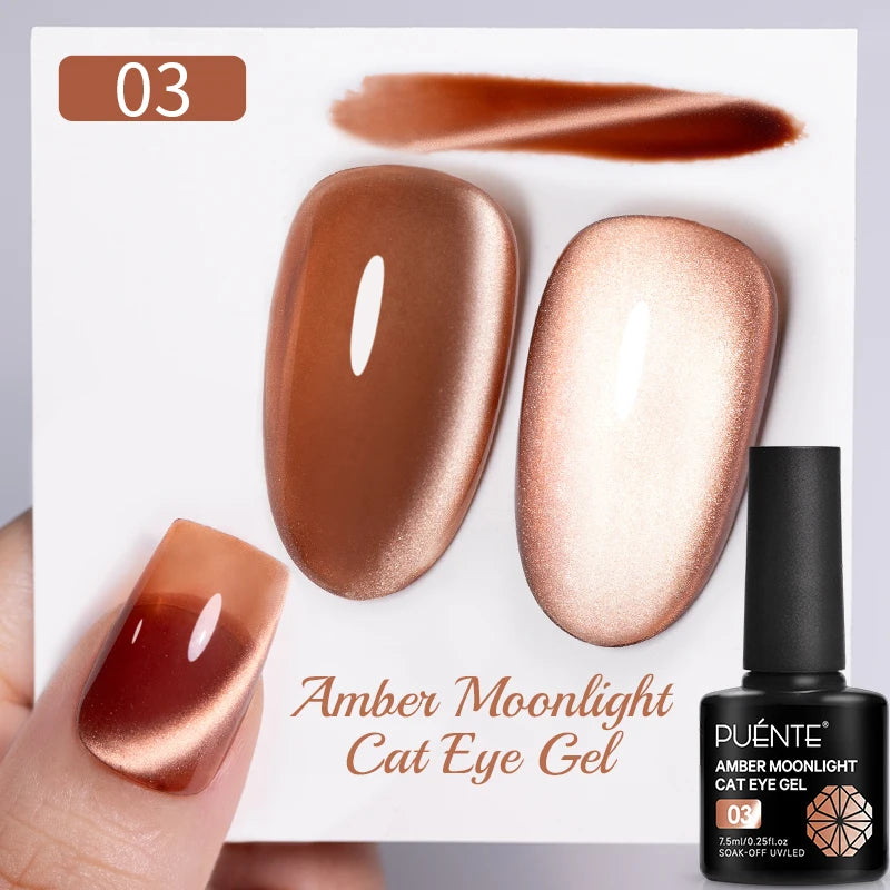 PUENTE Cat Eye Magnetic Gel Nail Polish - Vibrant Starry Galaxy Effect, Soak Off UV, 7.5ML
