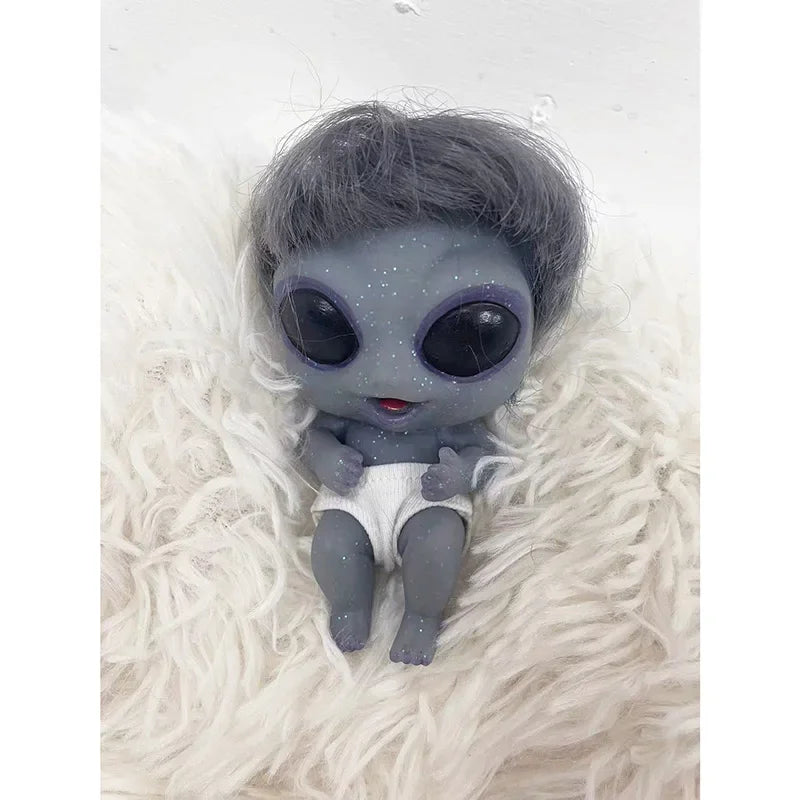5inch Mini Baby Doll Reborn Dolls Lifelike Solid Soft Silicone Alien Baby Stretchable Doll Children Toy Reborn Gift