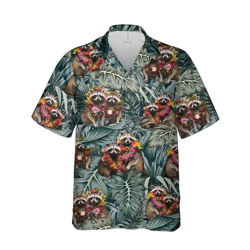 Funny Animal Raccoon 3D Print Beach Shirts For Men Procyon Lotor Lover Short Sleeve Bear Lapel Blouse Hawaiian Boy Button Tops The jack market .AU The jack market .AU Men Fashion $ 30 14:193#CS2024AT1802;5:100014064