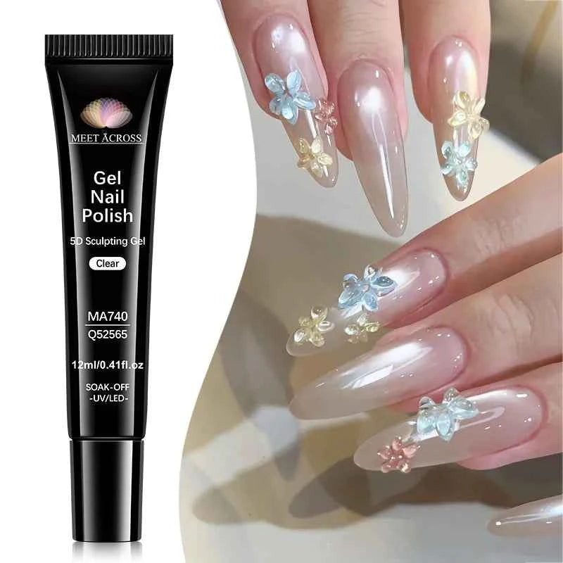 1/2/3pcs 12ml 5D Sculpting Gel Polish Nail Art Modeling Gel Waterproof Sculpting gel Nail Art 3D Design Gel for Carvings & Shape