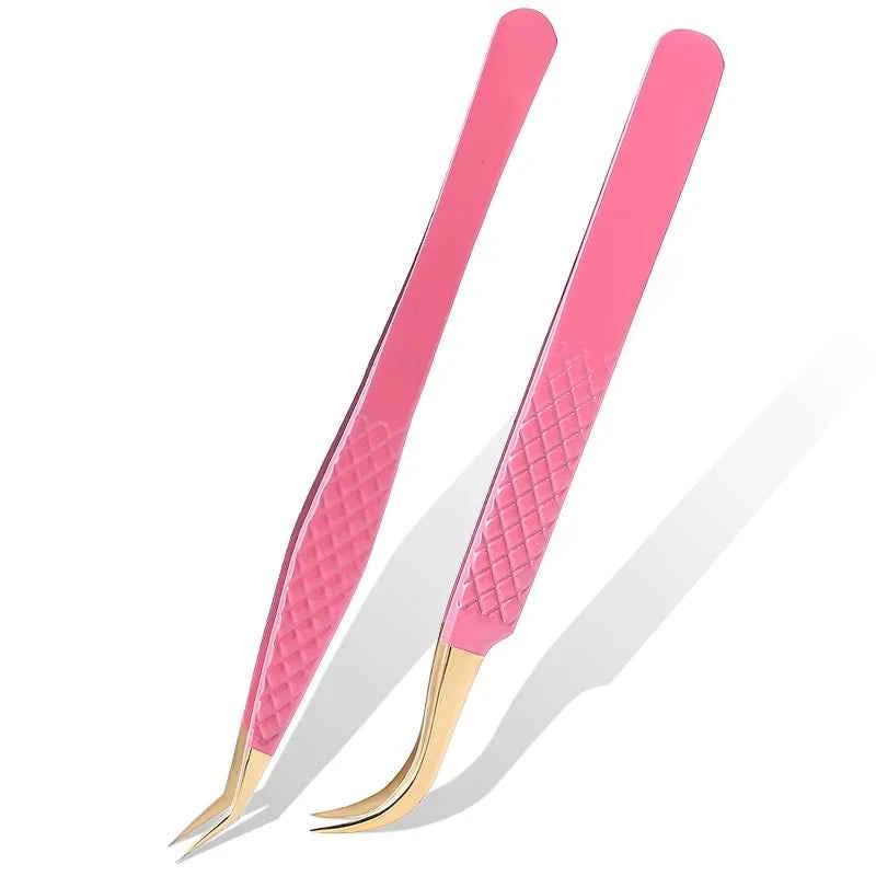 New 1Pc Eyelash Tweezers Anti-static Non-magnetic Professional Pincet 3D Eyelash Extension Tweezer 100% Closure Makeup Tool