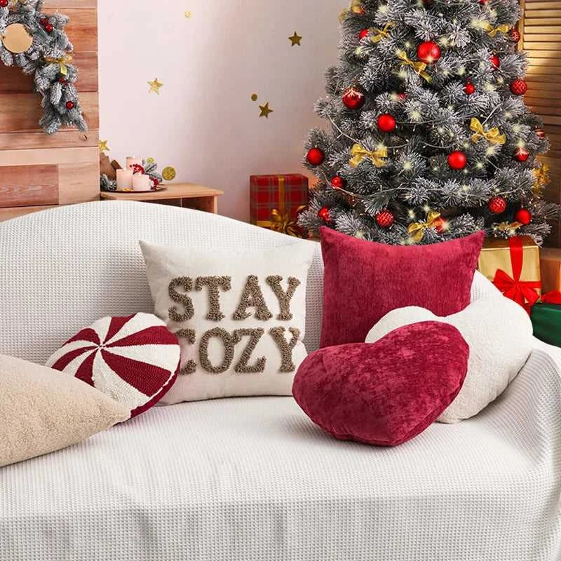 Beige Heart Tree Sugar Christmas Cushion White Red Pillow Cover for Home Decoration Soft Chenille Plush Tufted Emboridered The jack market .AU The jack market .AU Home $ 43 14:201619812#Love