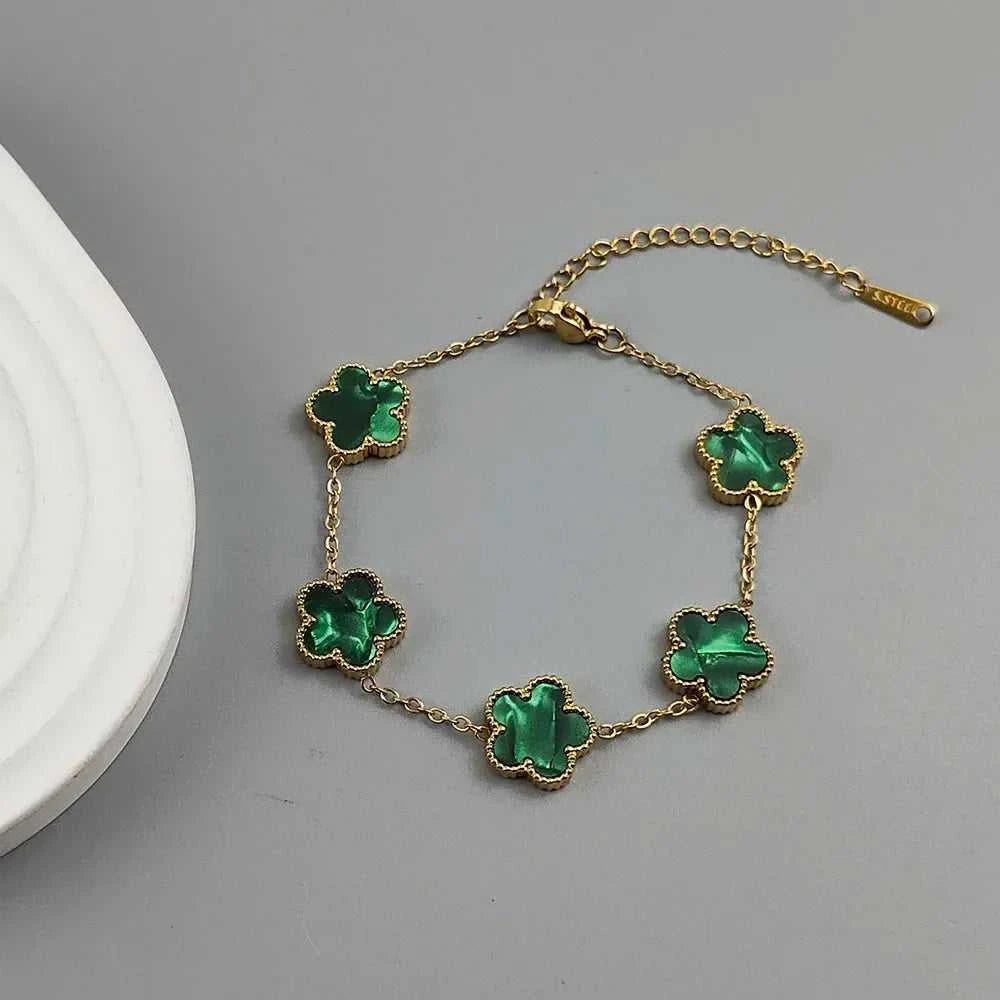 Hot Sale Stainless Steel Plum Blossom Gold Plated Bracelet High Quality Five Leaf Flower Jewelry Simple for Woman Gift Clover The jack market .AU The jack market .AU Jewellery & Chains $ 47 200000639:1438;200001034:6145#red2