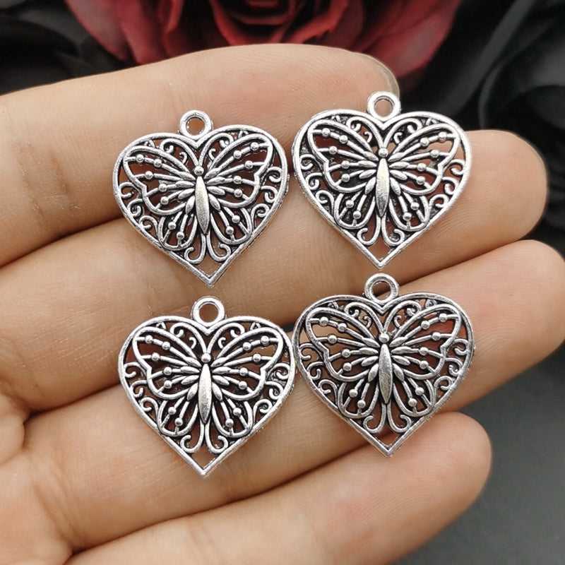 20pcs Charms Heart Butterfly 22x20mm Tibetan Silver Color Pendants Antique Jewelry Making DIY Handmade Craft The jack market .AU The jack market .AU Jewellery & Chains $ 53 200001033:504#1-yinse