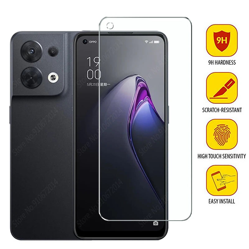 OPPO GlassGuard 4-Pack Tempered Glass Screen Protectors - Full Coverage for OPPO Reno 8 Series & Find X5/X3 Lite