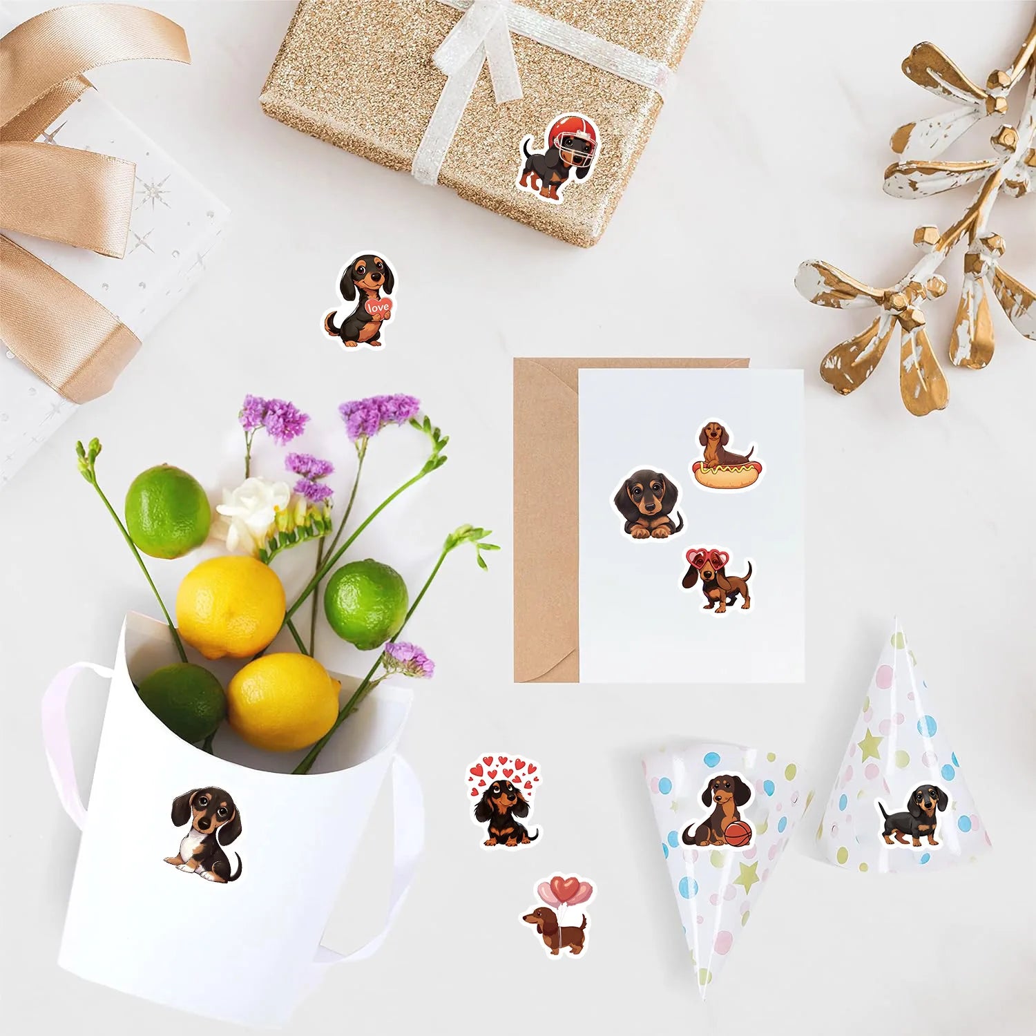 500pcs/roll Animal Dachshunds Cartoon Graffiti Sticker DIY Guitar Laptop Notebook Suitcase Cup Waterproof Sticker Kids Toy Gifts