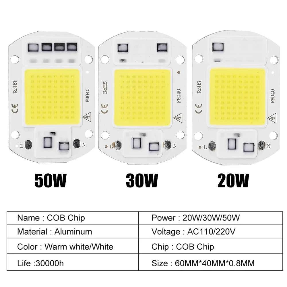 COB Chip LED Lamp 110V 220V 20W 30W 50W Smart IC No Need Driver Lampada LED Bulb Lamp for Flood Light Spotlight DIY Lighting The jack market .AU The jack market .AU Home $ 49 136:200002572#20W 220V warm