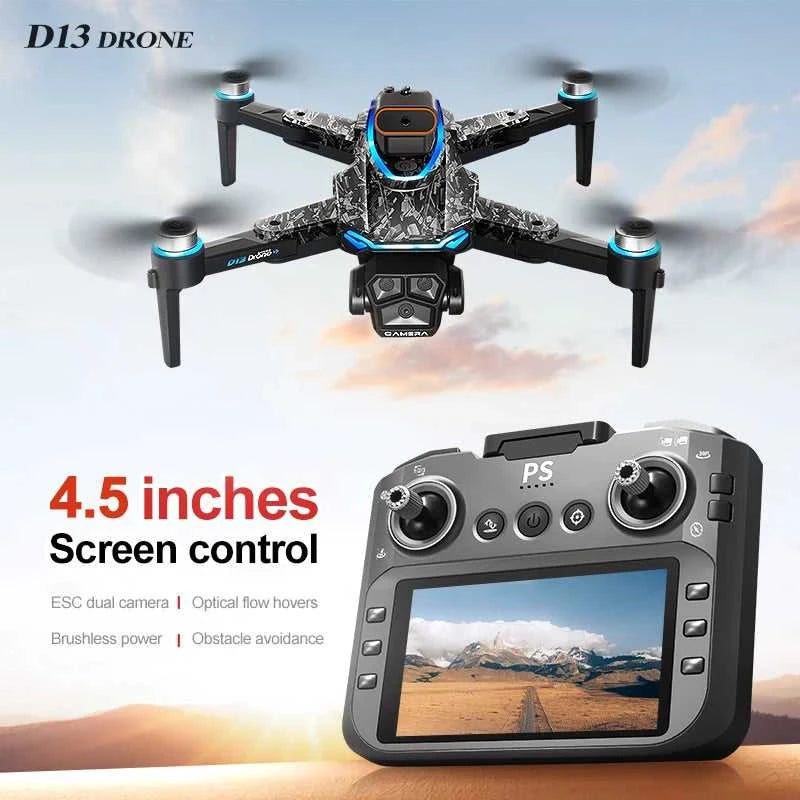 New D13 Drone 4K Professional HD Triple Camera 5G WIFI FPV Dron 360° Obstacle Avoidance Brushless Large Screen RC Quadcopter Toy The jack market .AU The jack market .AU Drones $ 123 14:173#D13-Screen Drone