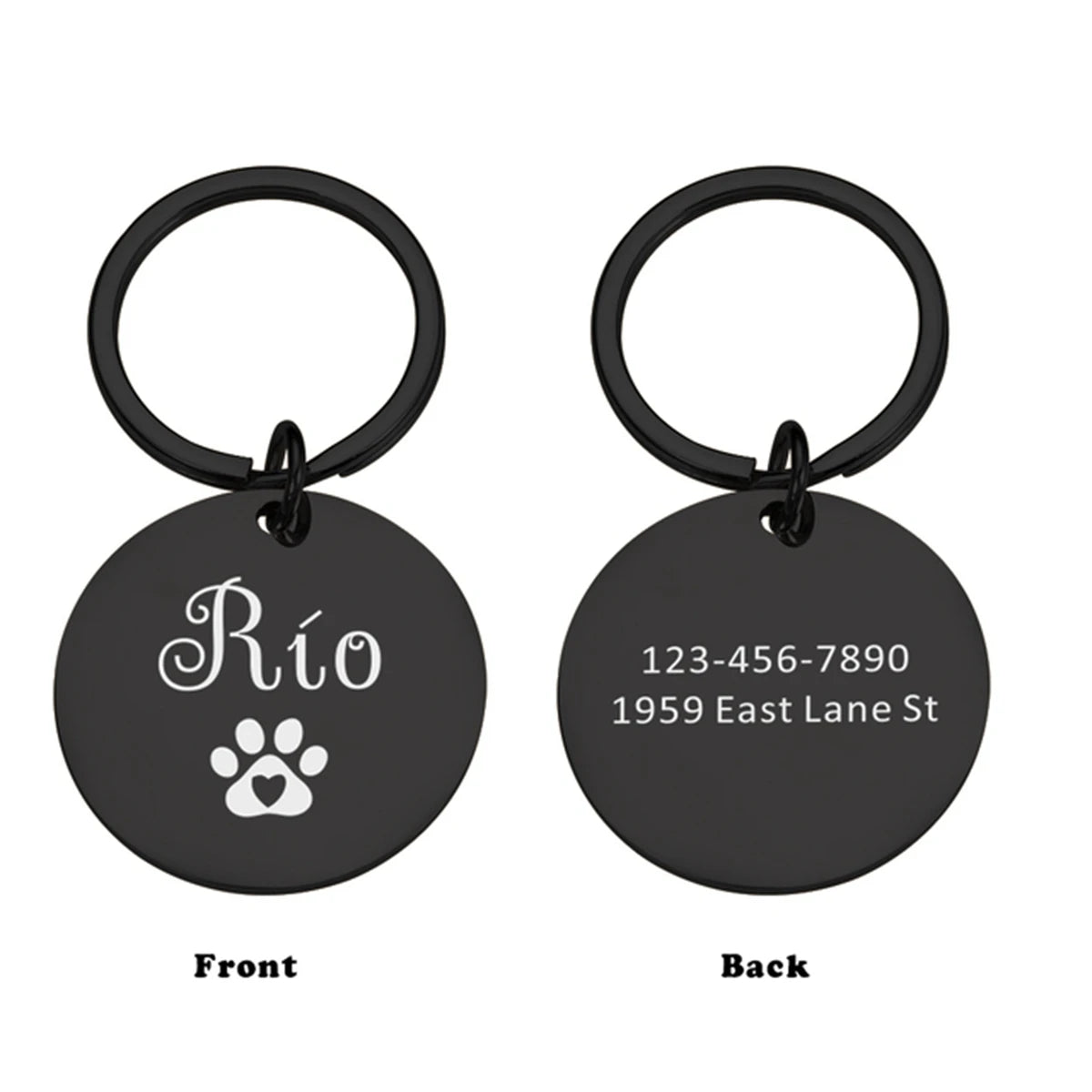 1 PC Durable Personalized Name Dog paw prints Laser Engraving Pet Nameplate Pet ID Name Collar Tag For Pets