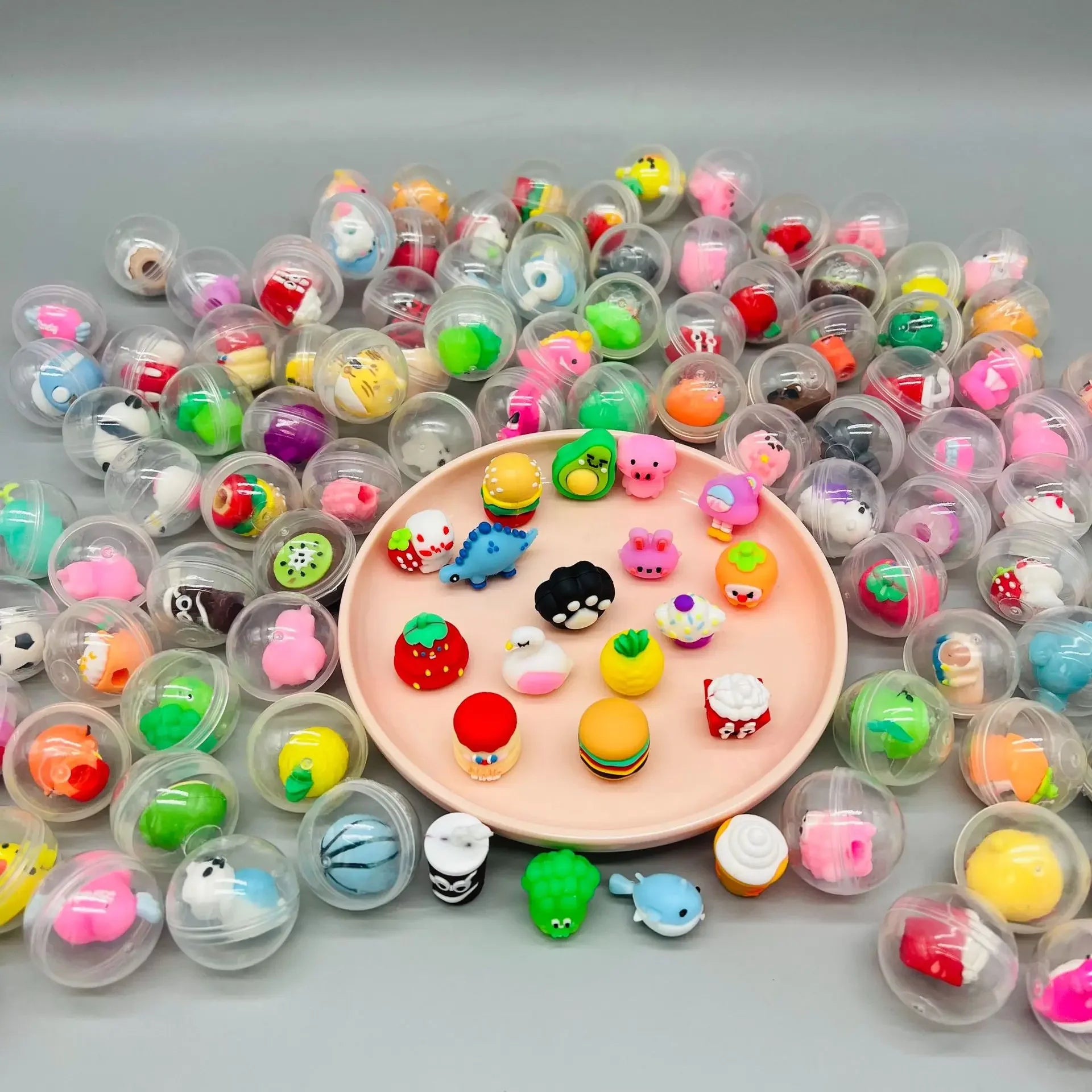 Transparent Twisted Egg for Mini Claw Machine Toys Accessories Cute Animal Plush Dolls Doll Kids Arcade Crane Machine Gift 32mm