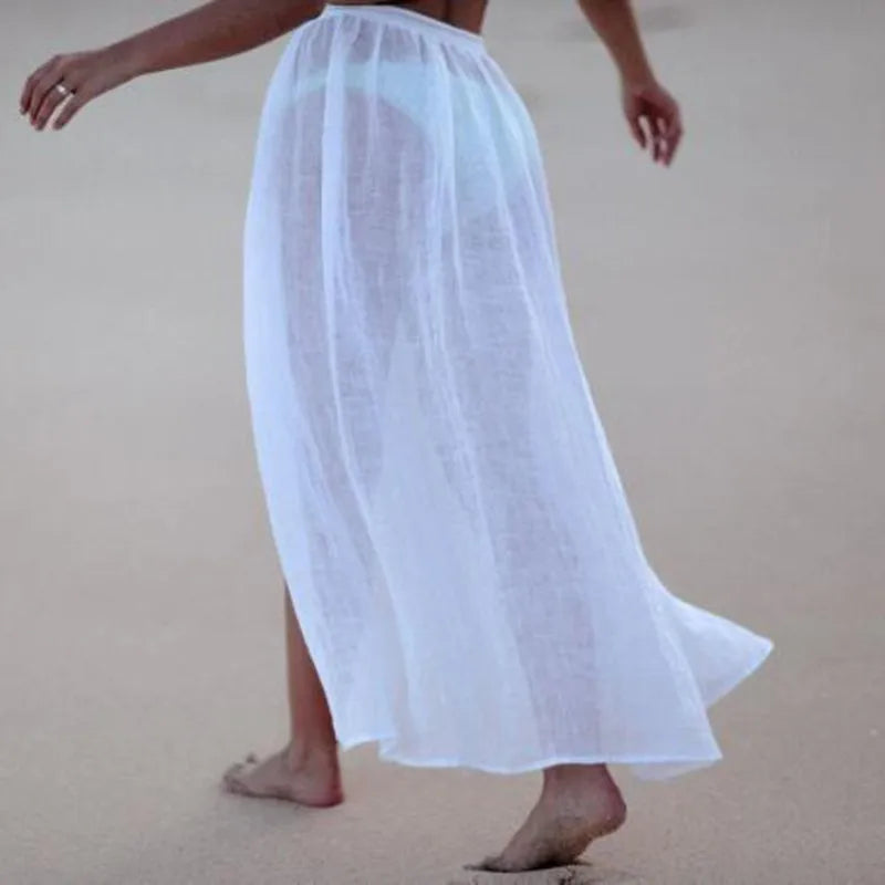 2023 New Cover-ups Summer Women Beach Wear Cotton Tunic Dress Bikini Bath Sarong Wrap Skirt Swimsuit Cover Up
