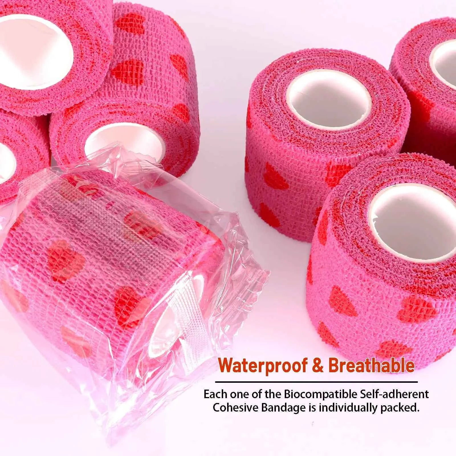 DM Love Tape Tattoo Handle Bandage Anti-slip Nonwoven Waterproof Disposable Self-adhesive Elastic Bandage Grip Cover Wrap