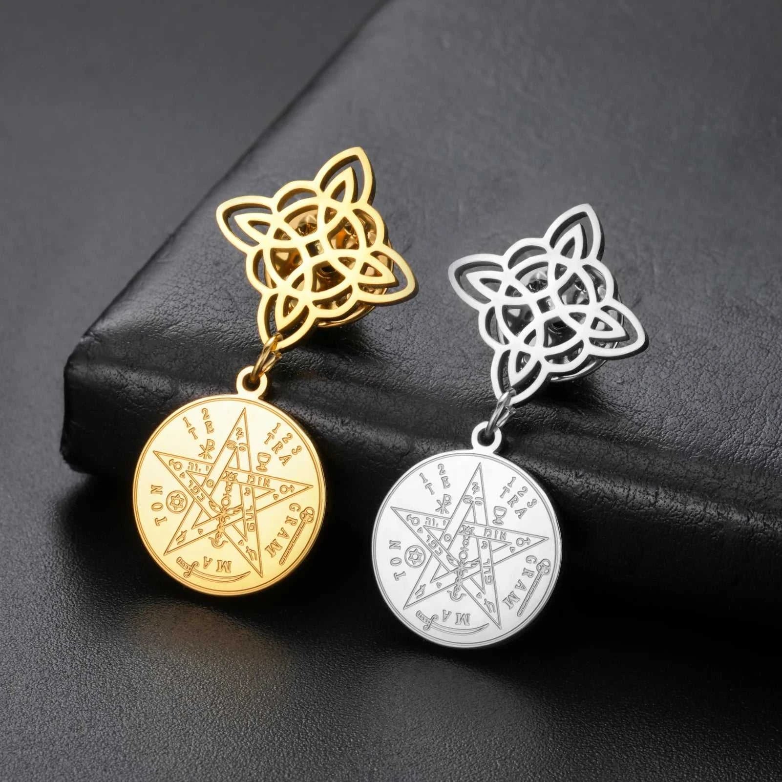 Witch Knot Tetragrammaton Pentagram Badge Pins Stainless Steel Brooch for Women Men Amulet Accessories Witchcraft Jewelry Gifts The jack market .AU The jack market .AU Jewellery & Chains $ 47 200001033:350853#A Steel Color