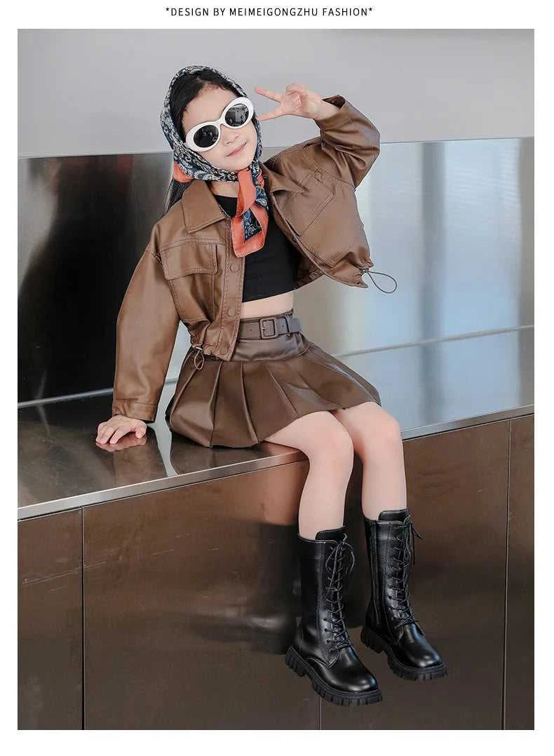 Girls Princess High Boots Black Beige Versatile Kids Causal Boots Spring Autumn Non-slip Children's Long Boots Solid Color PU The jack market .AU The jack market .AU $ 46 14:771#black;200000124:100010440