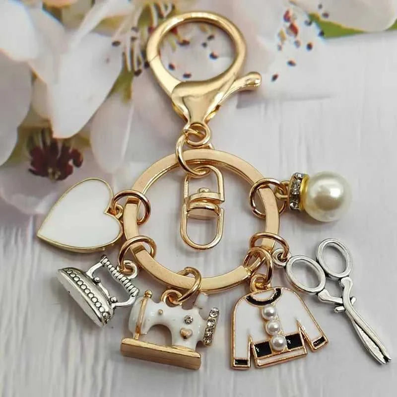 Fashion enamel sewing machine clothes tailor key chain scissors iron key chain women gift DIY jewelry handmade The jack market .AU The jack market .AU Jewellery & Chains $ 48 14:29#silver