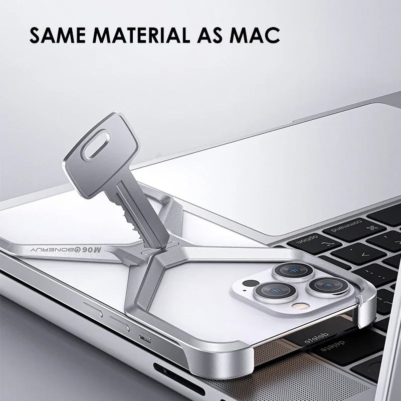 AluGuard Rimless Armor Case for iPhone 13-16 Pro Max – Shockproof, Removable Design & Advanced Heat Dissipation