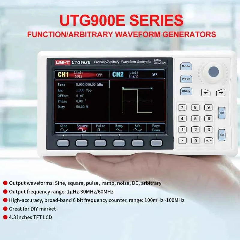 UNI-T Portable Dual Channel Signal Generator - 30MHz/60MHz Arbitrary Waveform Creator