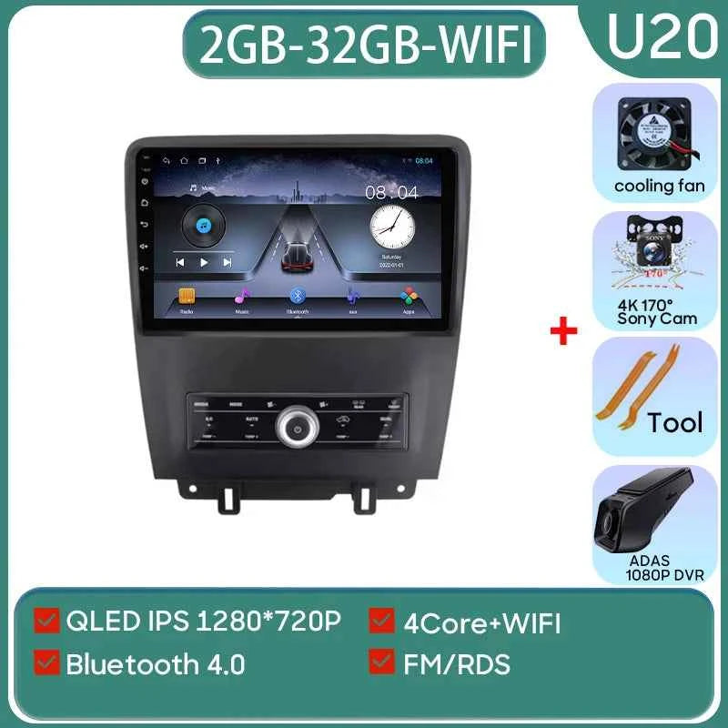 For Ford Mustang V S-197 2009 - 2014 5G WIFI Car screen Android Auto Radio Carplay Navigation Multimedia Stereo Player 8Core DVD