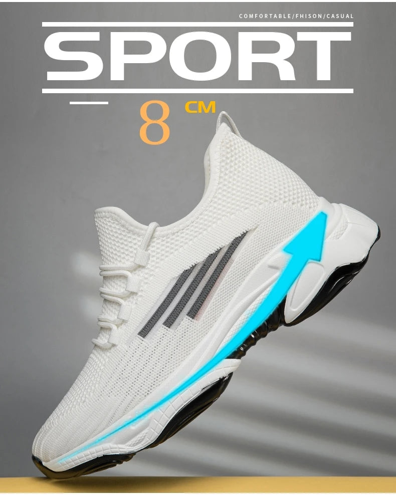 Men Elevator Shoes Fashion Outdoor Casual Sneakers Height Increase Shoes for Men Height Increase Insole 8CM Lift Platform Shoes