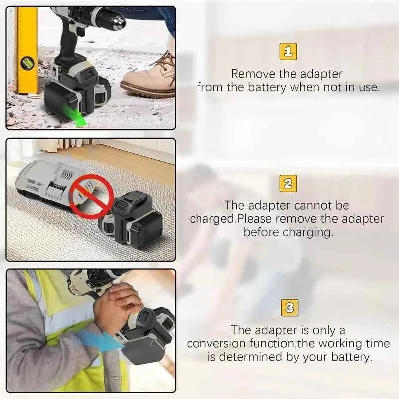 Portable Dual Battery 2-in-1 Battery Adapter Converter for Dewalt 18V 20V Li-ion Batteries for Dewalt 20V Cordless Power Tools