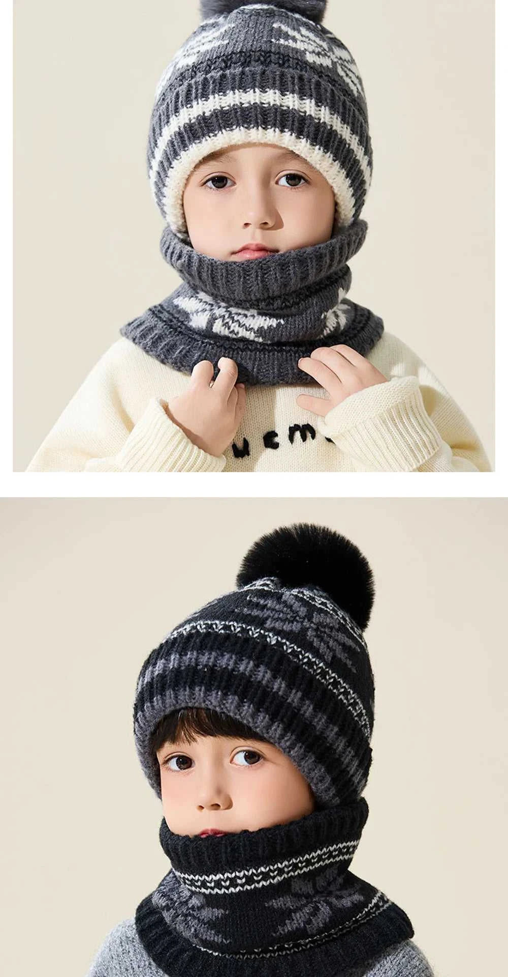 Children's Hats Autumn Winter Knit Hats Boys Girls Thick Scarves Hats Set Soft Comfortable Woolen Beanies Cap Wholesale The jack market .AU The jack market .AU Mum & Kids: Essential Products for Every Family $ 28 14:29#Black;5:200001058
