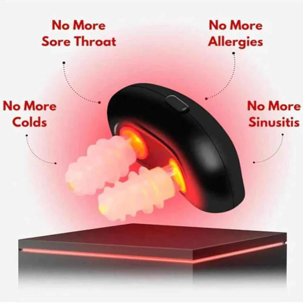 Cordless Red Light Nasal Therapy Device Rhinitis Relief Tool Low Frequency Pulse Nose Massage for Improving Nasal Ventilation