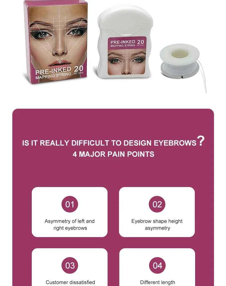 Microblading Mapping String - Liquid-Free Eyebrow Positioning Tool for Perfect Makeup Application