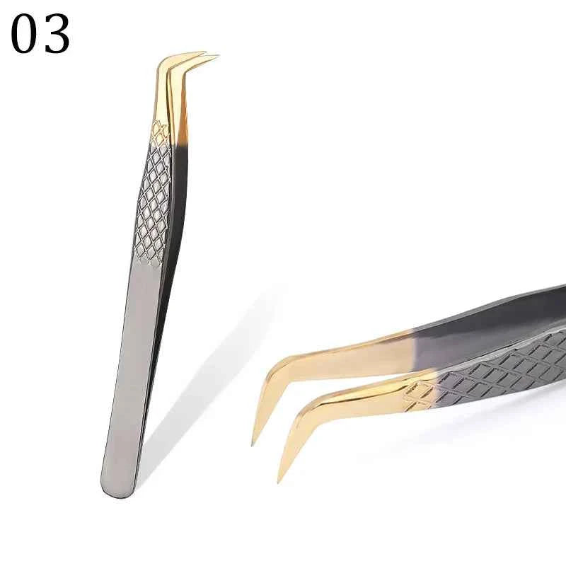 New 1Pc Eyelash Tweezers Anti-static Non-magnetic Professional Pincet 3D Eyelash Extension Tweezer 100% Closure Makeup Tool