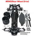 AXSPEED Alloy & Carbon Fiber Sakura D5S Frame Chassis Kit Remodel Belt Drive Upper Deck Adjustable Height for 1/10 RWD Drift Car