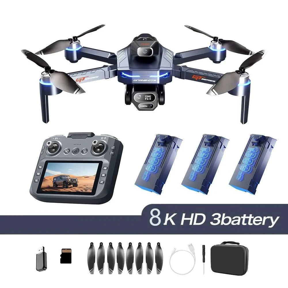 Drone 4K HD GT8 Camera Obstacle Avoidance Aerial Photography Brushless Drone with Screen Foldable RC Drone Quadcopter RTF The jack market .AU The jack market .AU Drones $ 143 14:366#GT8-8K-blue-3B-64G