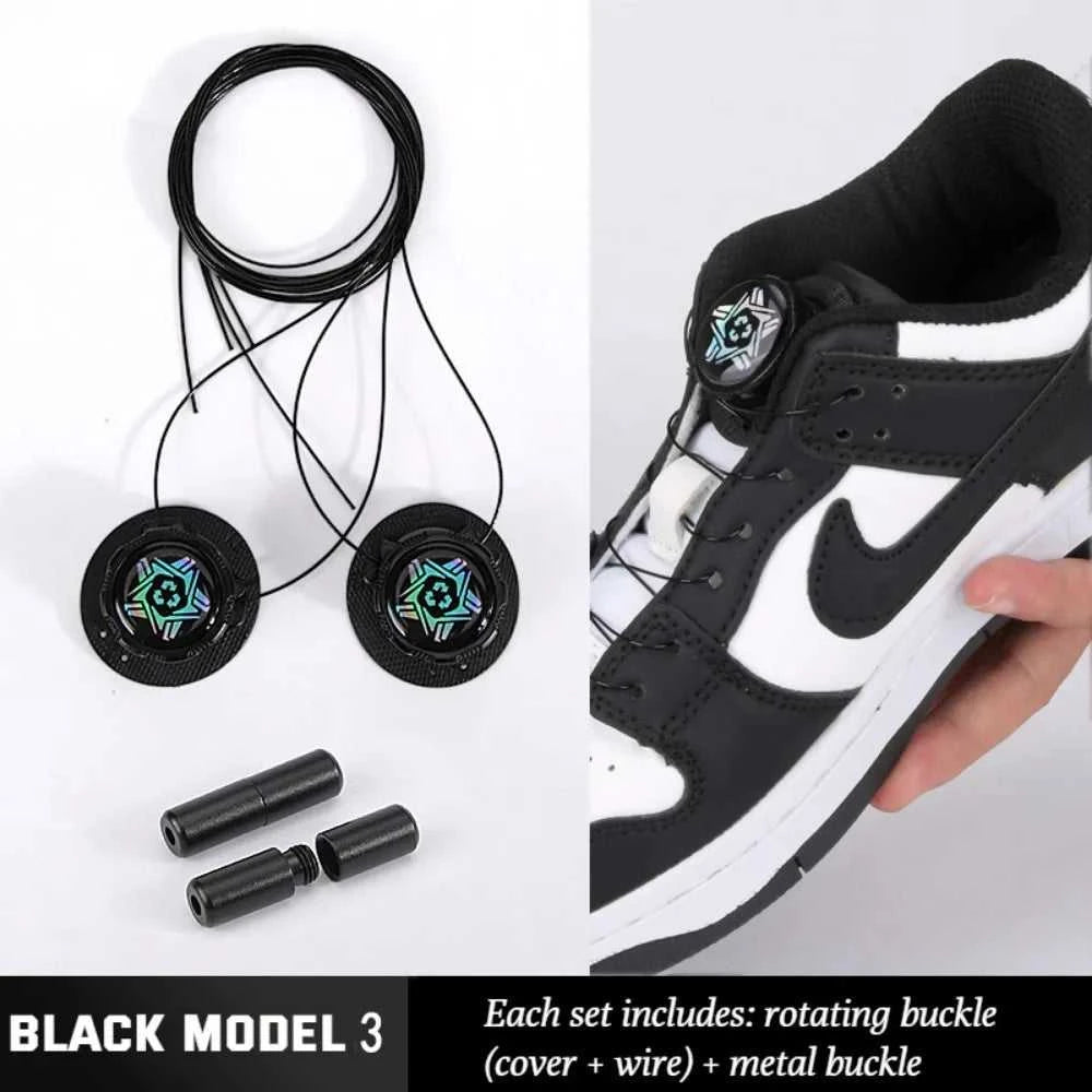 1pair Metal Wire Swivel Automatic Buckle Rope Sneaker ShoeLaces for Kids/Adult No Tie Shoe Laces Quick Lock Shoestrings Sneakers The jack market .AU The jack market .AU Step Up Your Style: Trendy Shoes for Every Occasion! $ 49 14:193#Black A Set