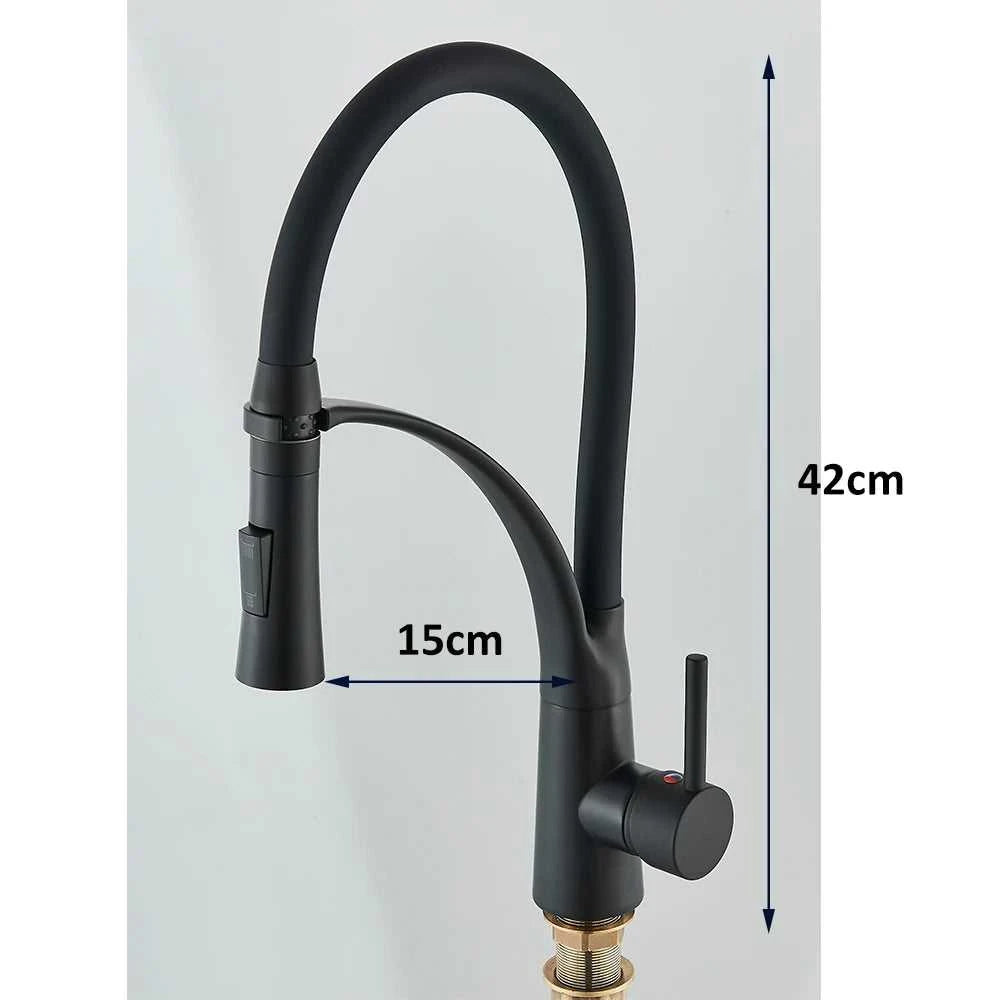 Black Rubber Kitchen Faucet Mixer Tap Rotation Pull Down Stream Sprayer Taps Hot Cold Water Tap One Handle Kitchen Tap The jack market .AU The jack market .AU Home $ 88 14:193#Matte Black;200007763:201336106