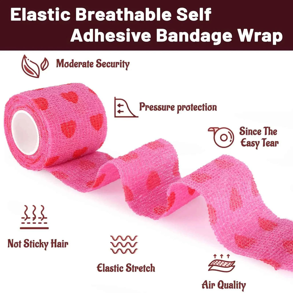 DM Love Tape Tattoo Handle Bandage Anti-slip Nonwoven Waterproof Disposable Self-adhesive Elastic Bandage Grip Cover Wrap